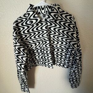 H&M patterned denim jacket, size small